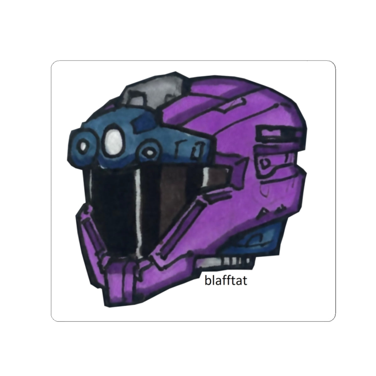 Halo Purple Operator Helmet Sticker
