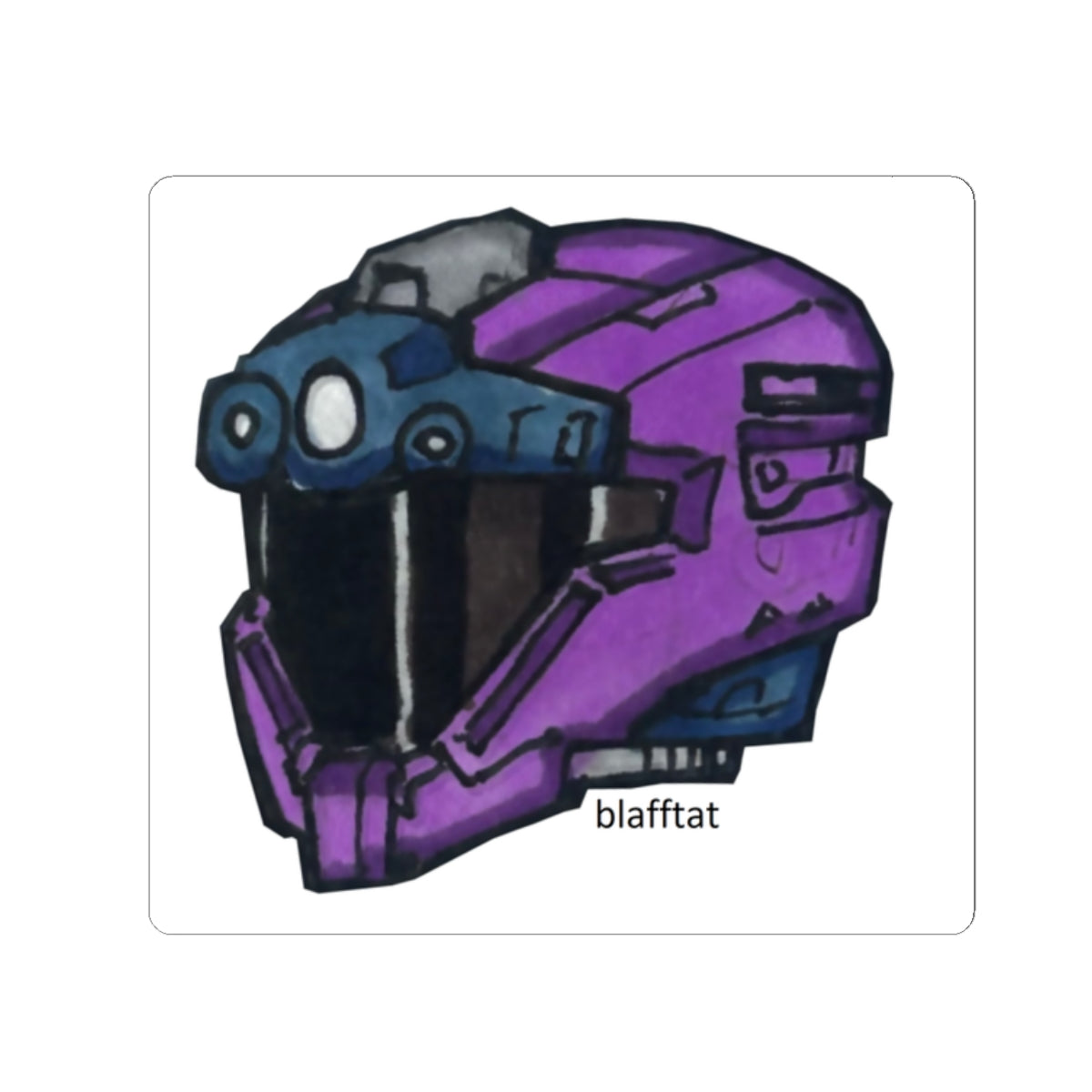 Halo Purple Operator Helmet Sticker