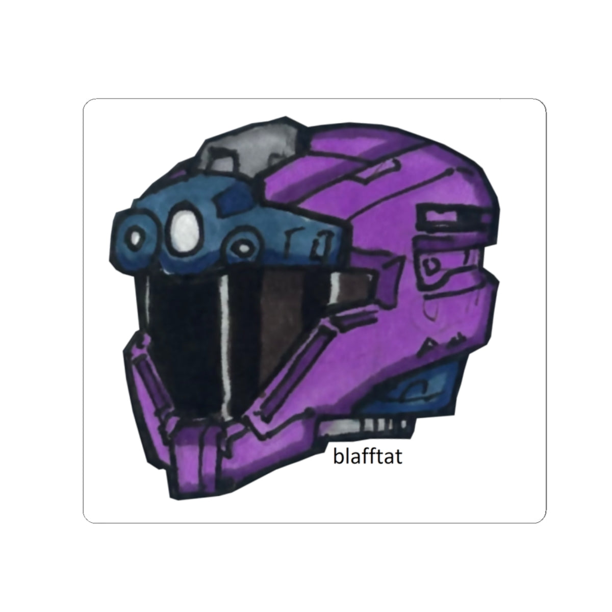 Halo Purple Operator Helmet Sticker